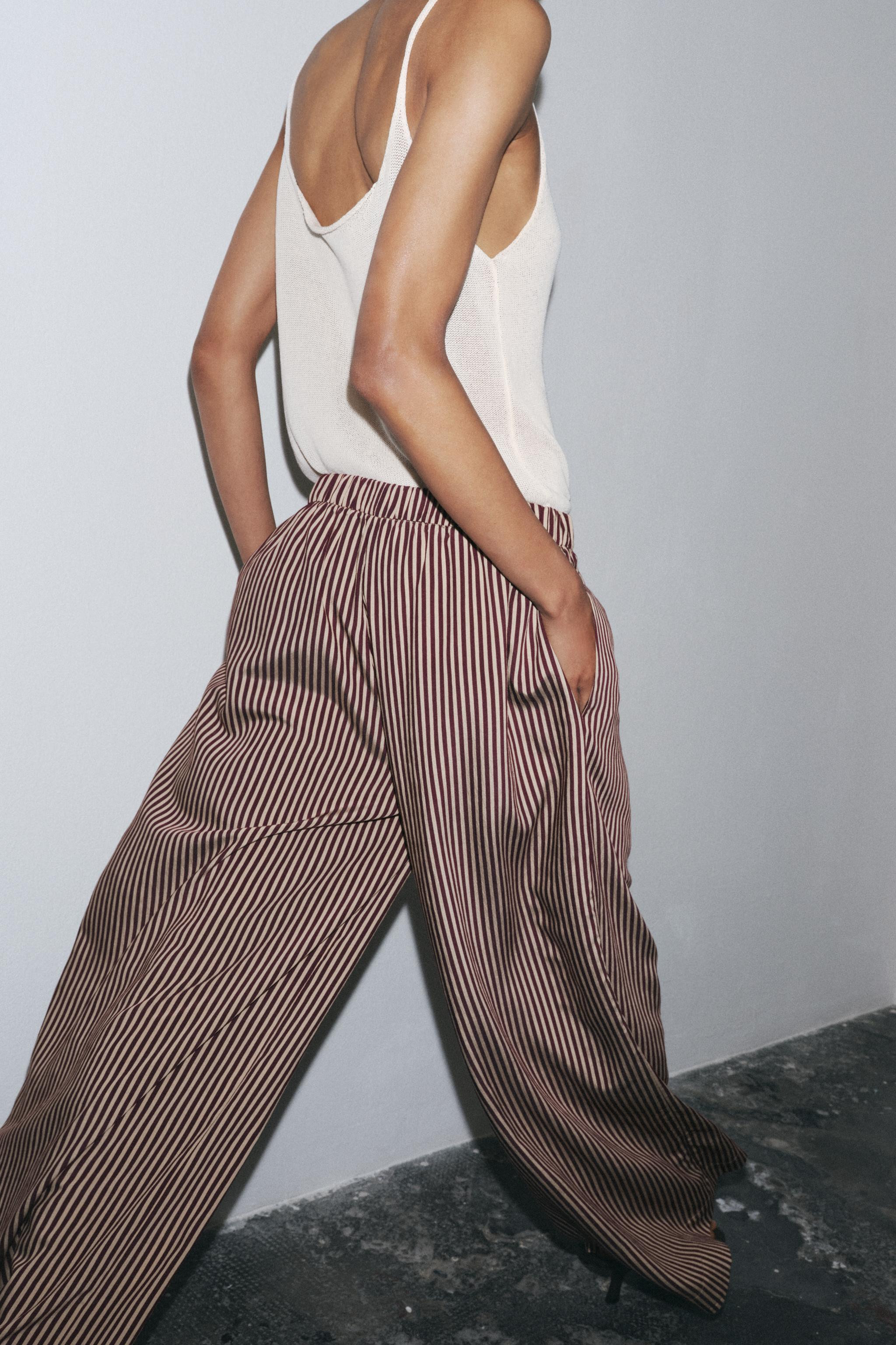 ZW COLLECTION STRIPED FLOWING TROUSERS | Zara UK