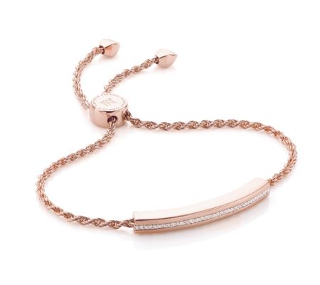 Linear Diamond Chain Bracelet, Rose Gold Vermeil on Silver | Monica Vinader (US)