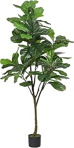 VIAGDO Artificial Fiddle Leaf Fig Tree 6ft Tall 86 Decorative Faux Fiddle Leaves Fake Fig Silk Tr... | Amazon (US)