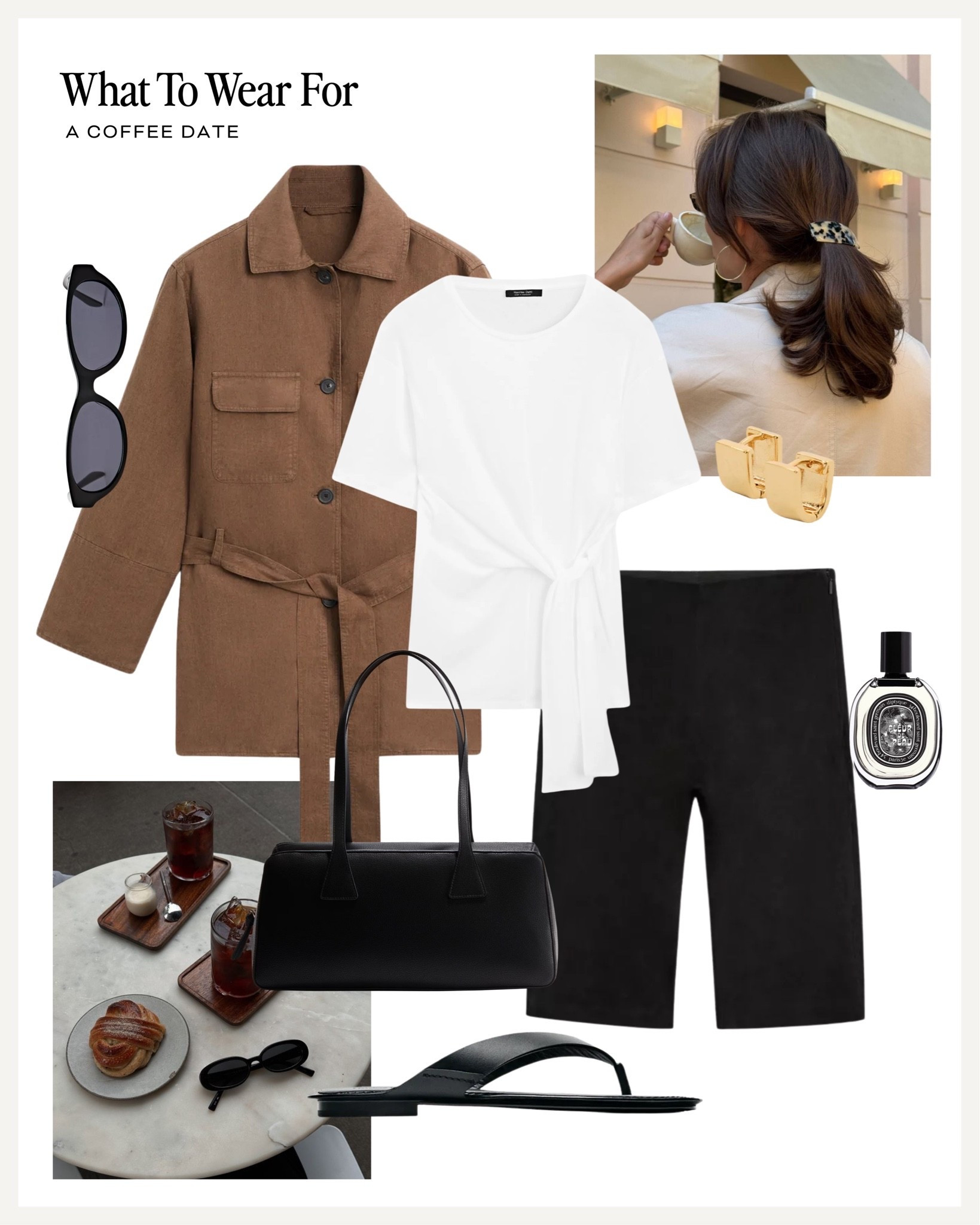 A coffee date ☕️ 

Massimo Dutti, effortless style, capri trousers, cycling shorts, sandals, belted jacket, neutrals, summer outfit

#LTKsummer