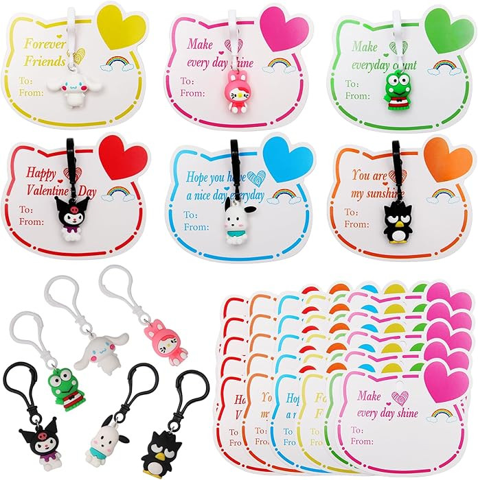 kids 's Valentine's Day Gifts -30 sets of Kids Valentine's Day cards Key chain Boys and Girls Sch... | Amazon (US)