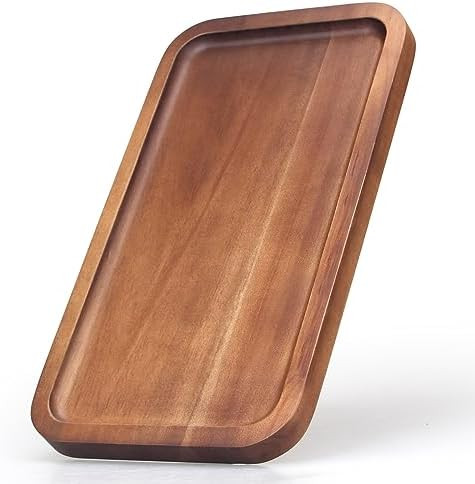 Small Wooden Platters Rectangle Mini Charcuterie Boards Acacia Wood Serving Trays Home Decor Chee... | Amazon (US)
