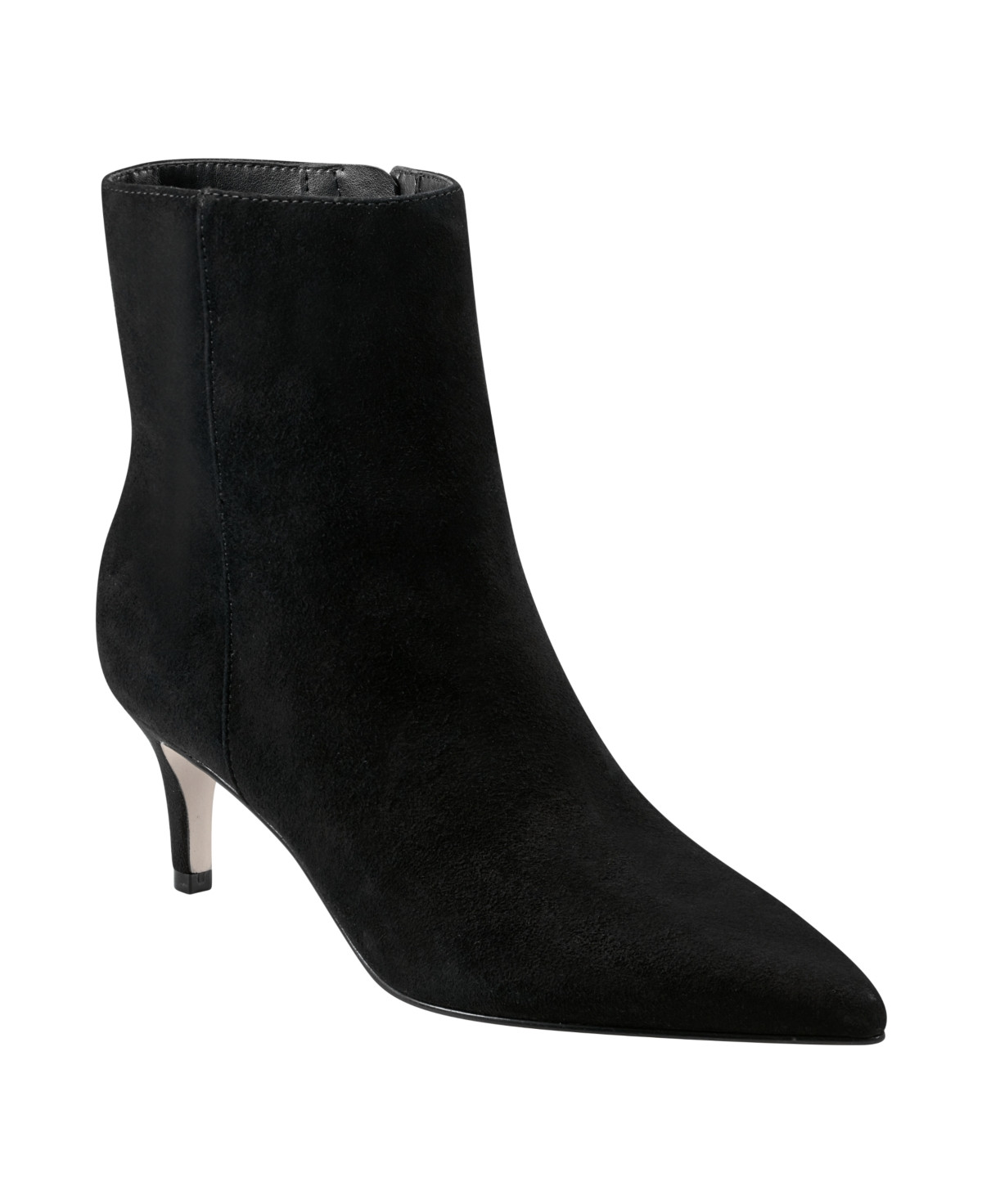 Marc Fisher Women's Glorry Pointy Toe Kitten Heel Booties - Black Suede | Macy's