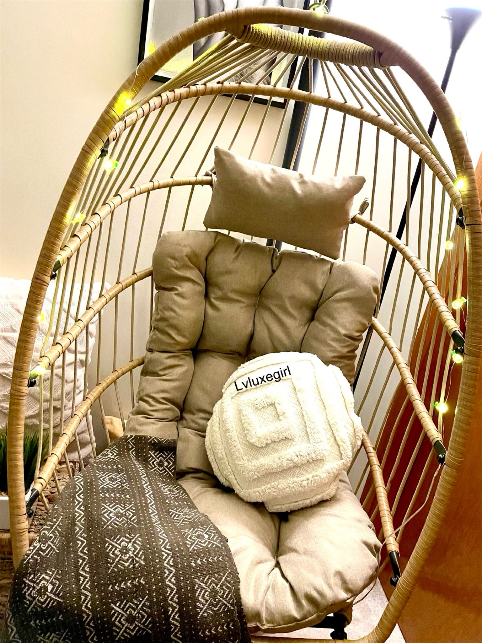 #eggchair #hangingeggchair #boho #bohemian #bohemiandecor #rattan #wicker #patiofurniture #bedroomfurniture #handmade #styletip #ltkfind