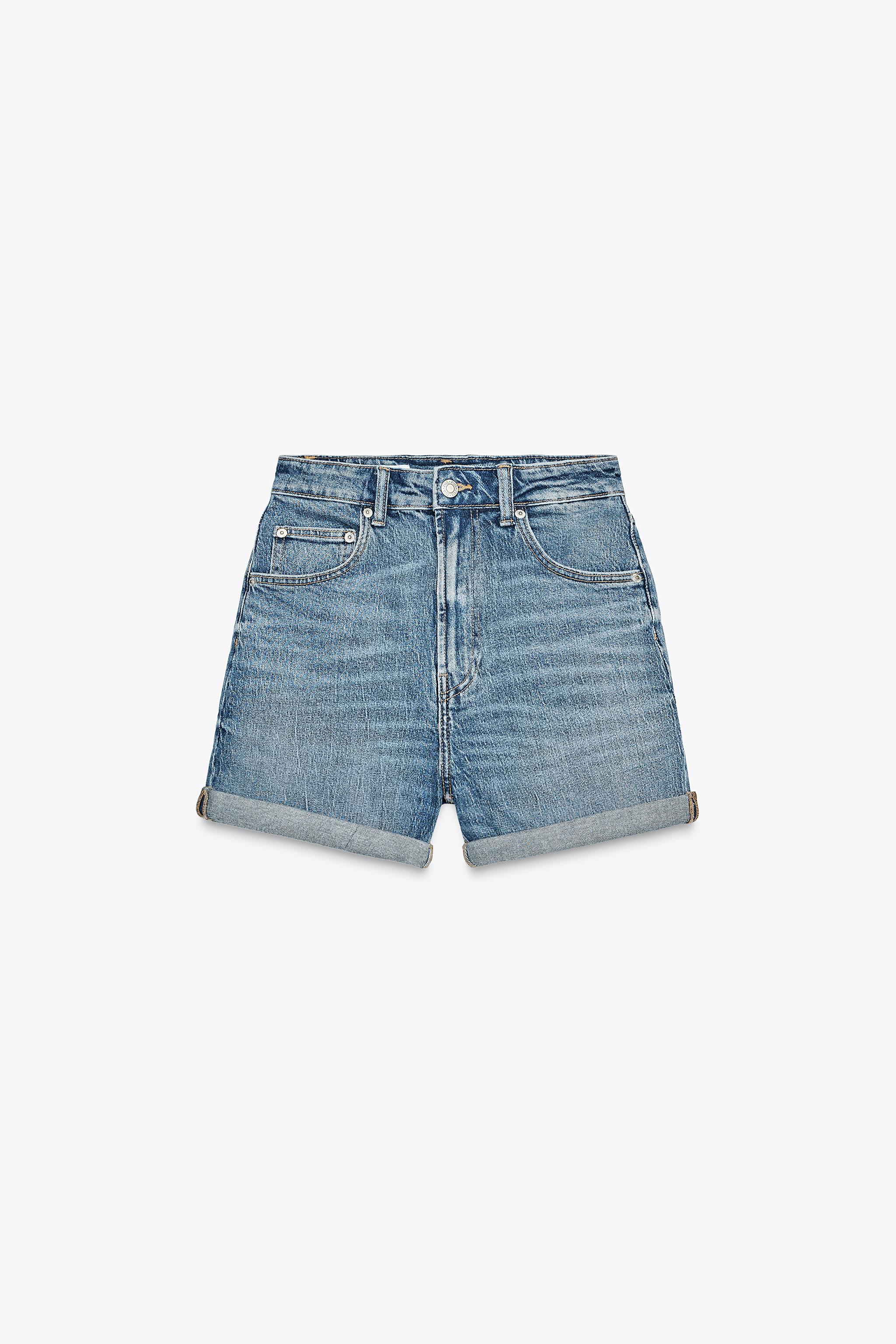 TRF HIGH-WAISTED MOM FIT DENIM SHORTS | Zara US
