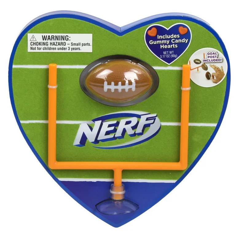 Frankford Nerf Valentine's Football Heart with Gummy Candy 3.17oz | Walmart (US)