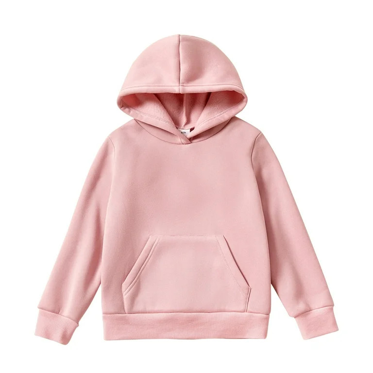 PatPat Kid Boys Girls Hoodies Pullover Fleece Solid Color Sweatshirt with Pocket Top Size 4-14 - ... | Walmart (US)