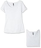 Clementine Apparel Women's Petite Plus Tri-Blend Scoop Neck Tee (Pack of 3), White/White/White, Smal | Amazon (US)