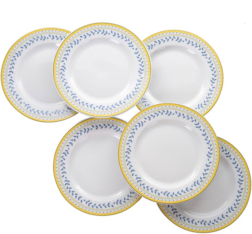 Braque Ceramic Dinner Plates Set of 6, 10.5 inch Dish Set - Microwave, Oven, and Dishwasher Safe,... | Amazon (US)