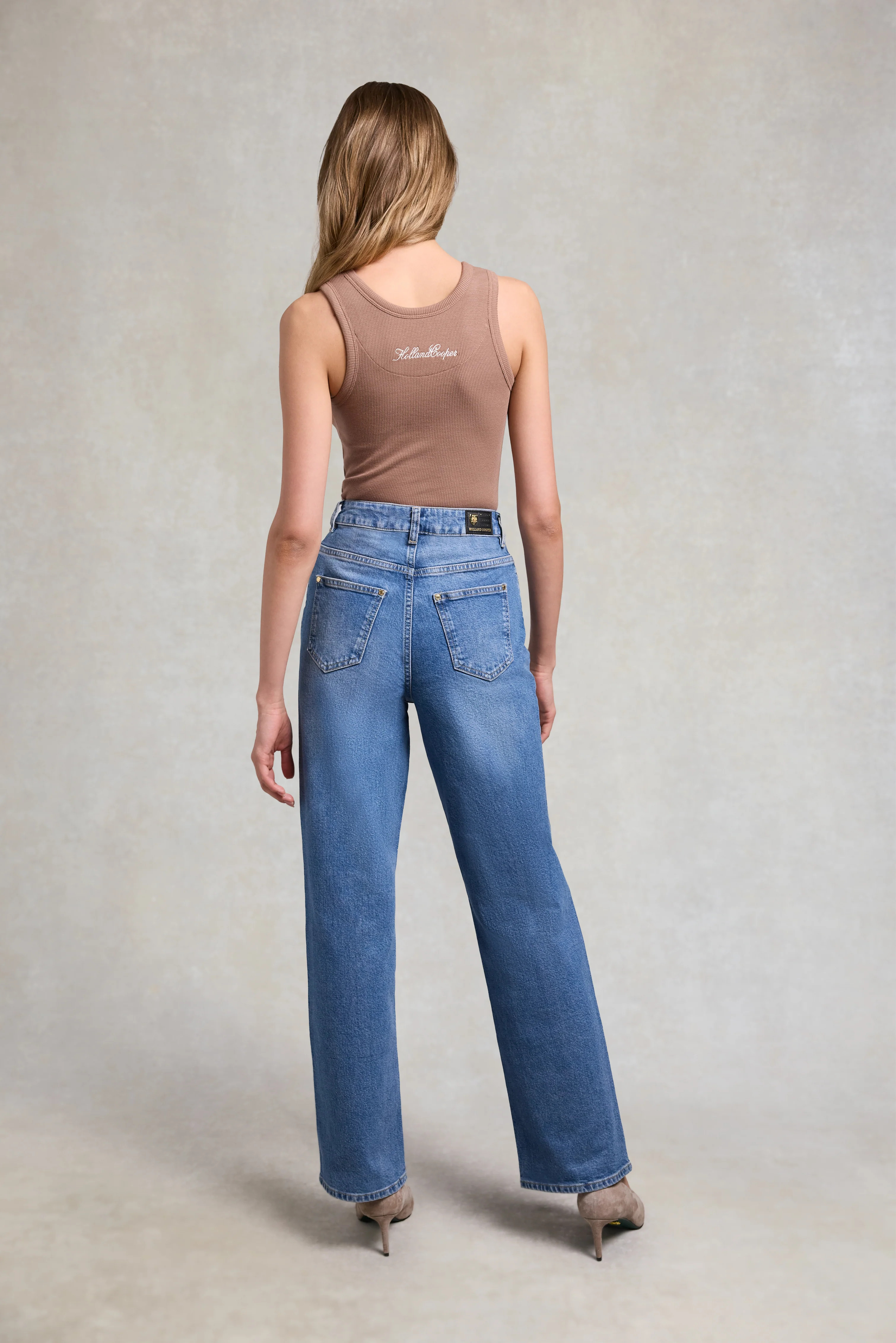 Rebecca Rib Tank (Latte) | Holland Cooper