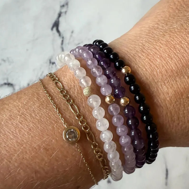 AAA Rainbow Moonstone Bracelet, Solid 14k Gold Bead, My Aura's Moonstone, Bejeweled - Etsy | Etsy (US)