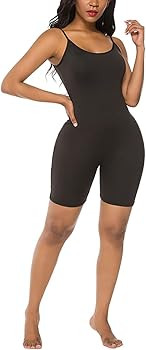 Amiliashp Women's Spaghetti Strap Tank Top Short Jumpsuit Rompers Bodysuit One Piece Catsuit | Amazon (US)