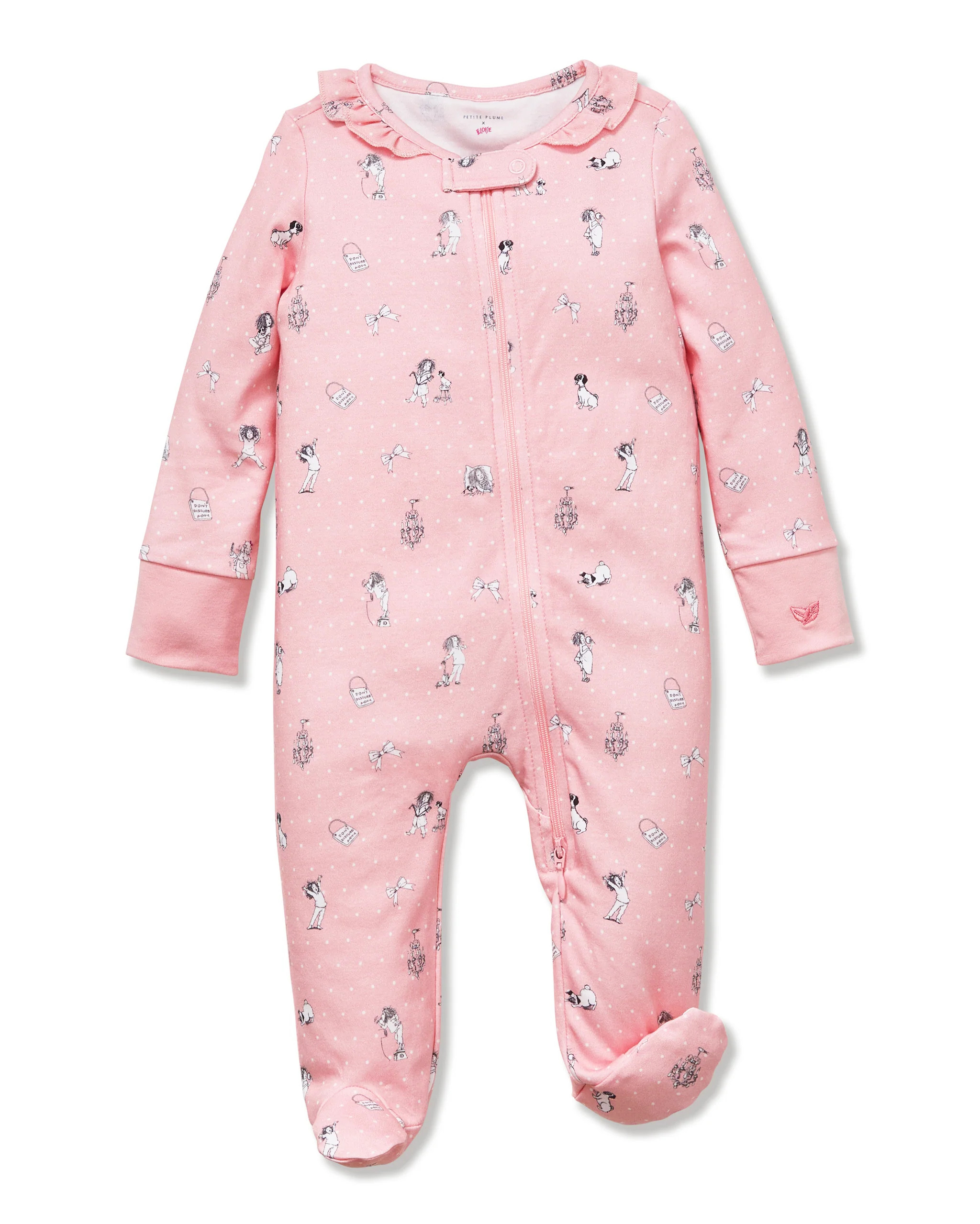Petite Plume x Eloise Baby Pima Romper in Eloise Adventures | Petite Plume