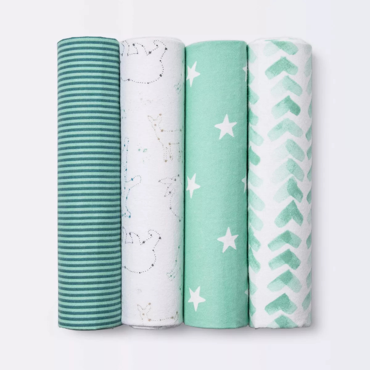 Flannel Baby Blankets Starry Slumber - Cloud Island™ Green 4pk | Target