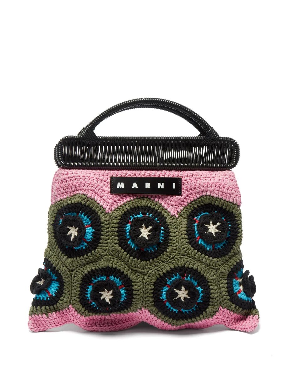 Logo-patch cotton-crochet bag | Marni | Matches (UK)