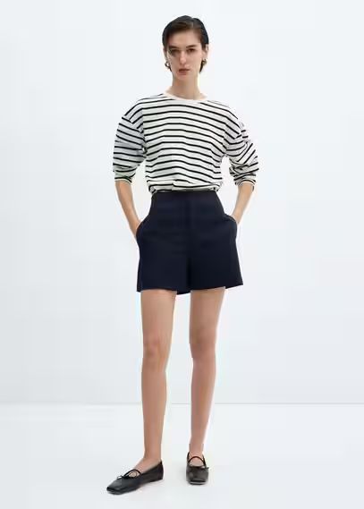 High-waist straight shorts -  Women | Mango USA | MANGO (US)