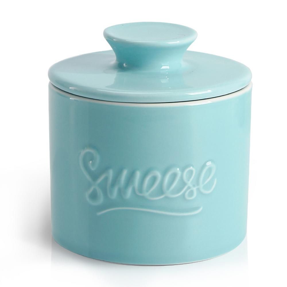 Sweese 6 oz. Turquoise Porcelain Butter Dishes (Set of 1) | The Home Depot