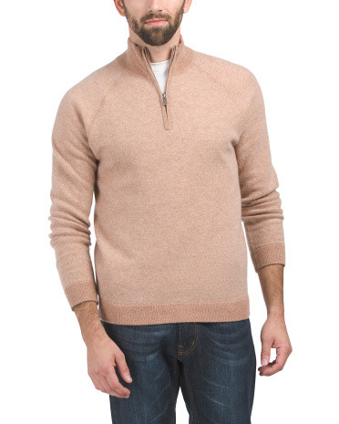 Birdseye Quarter Zip Cashmere Sweater | TJ Maxx