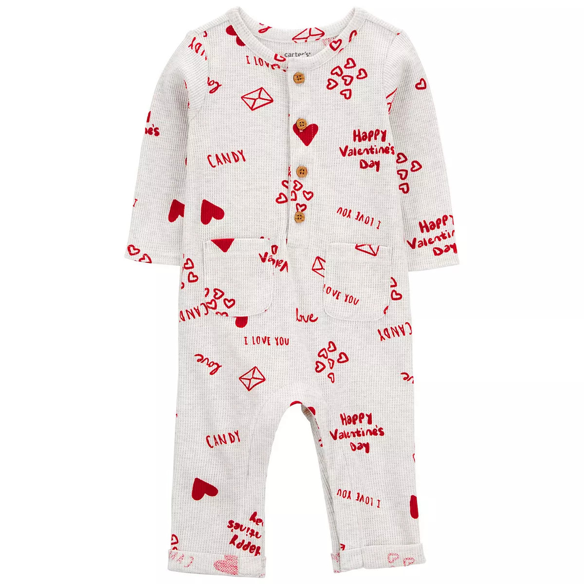 Baby Carter's 1-Piece Valentine's Day Thermal Jumpsuit | Kohl's