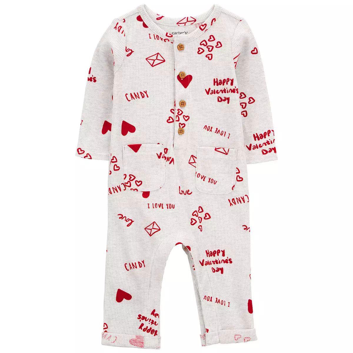 Baby Carter's 1-Piece Valentine's Day Thermal Jumpsuit | Kohl's