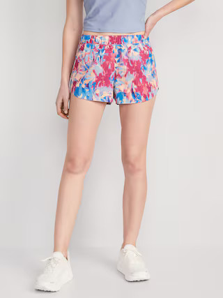 Mid-Rise StretchTech Dolphin-Hem Run Shorts for Women -- 3-inch inseam | Old Navy (US)