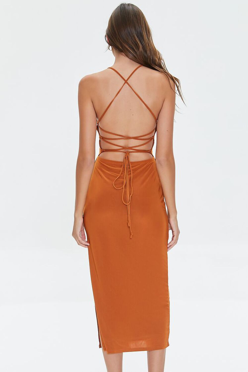 Lace-Up Midi Cami Dress | Forever 21 | Forever 21 (US)