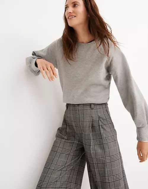 Pleated Wide-Leg Pants in Plaid | Madewell