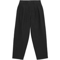 M&S Womens Jersey Tapered Ankle Grazer Trousers - 10REG - Black, Black,Dark Khaki | Marks & Spencer (UK)