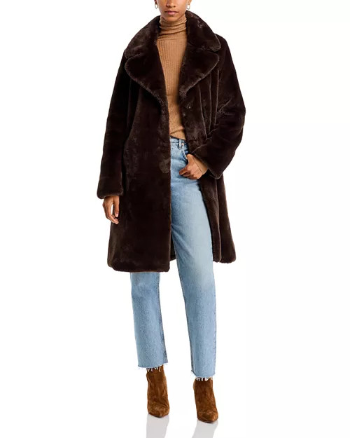 Faux-Fur Coat with Wide Lapels - Exclusive | Bloomingdale's (US)