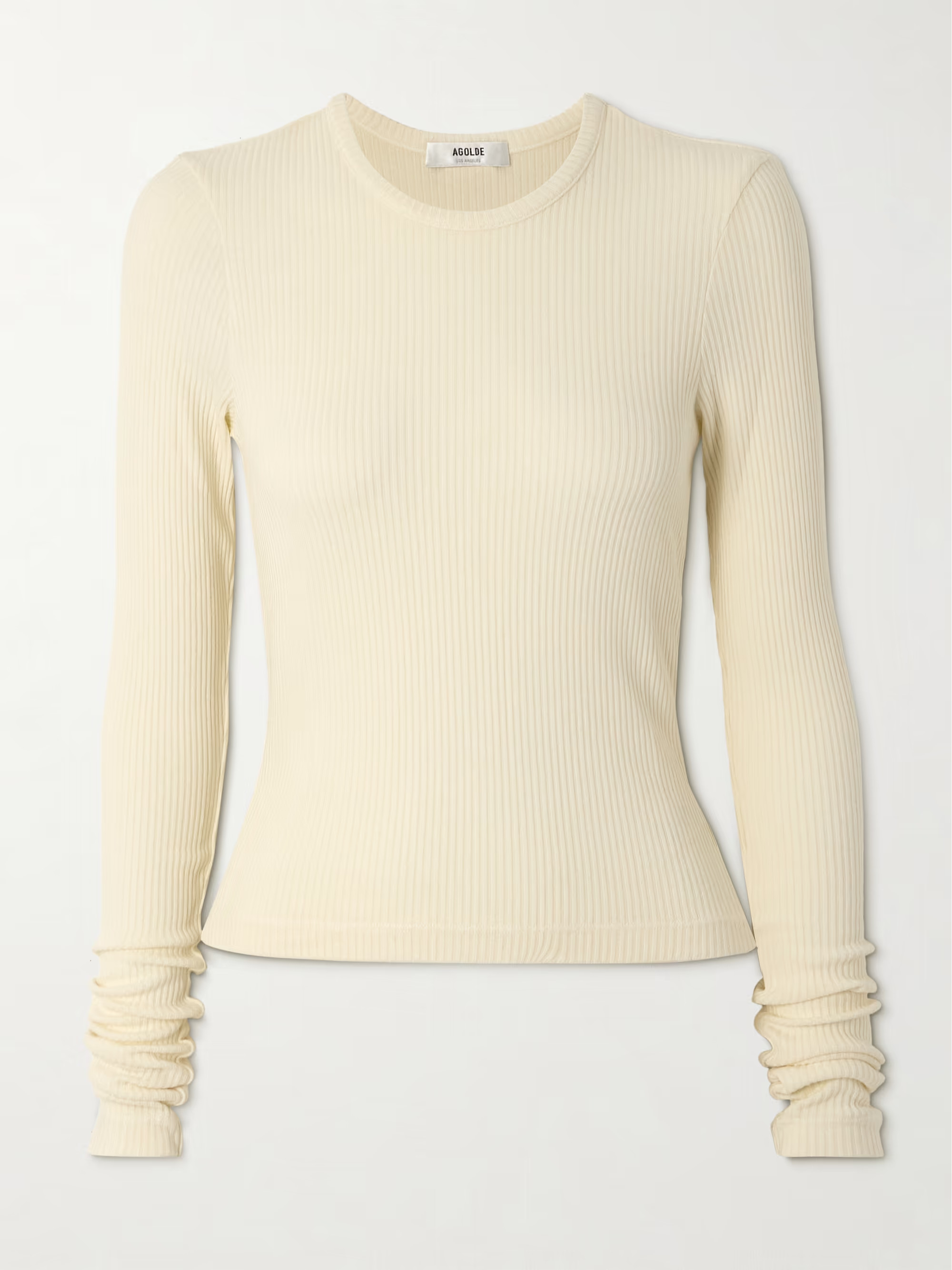 Alma Shrunken ribbed stretch Lyocell and organic cotton-blend top | NET-A-PORTER (UK & EU)