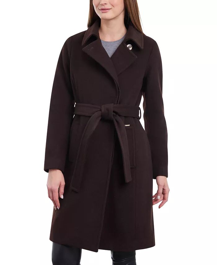 Michael Kors Women's Wool Blend Belted Wrap Coat - Macy's | Macy's
