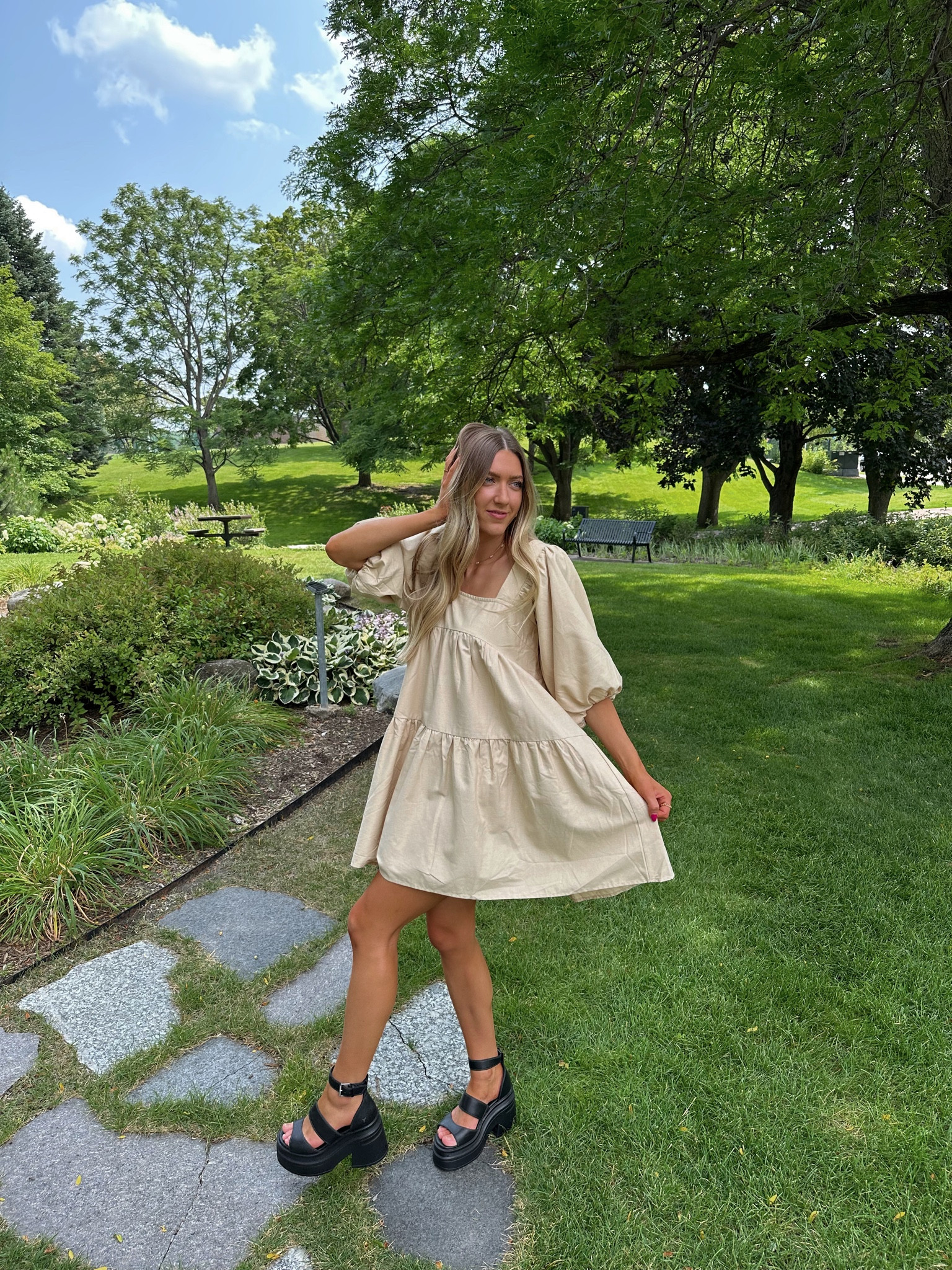Early fall outfit 🤎🍁

Dress is Golden Haze :) 

#LTKstyletip #LTKshoecrush #LTKBacktoSchool