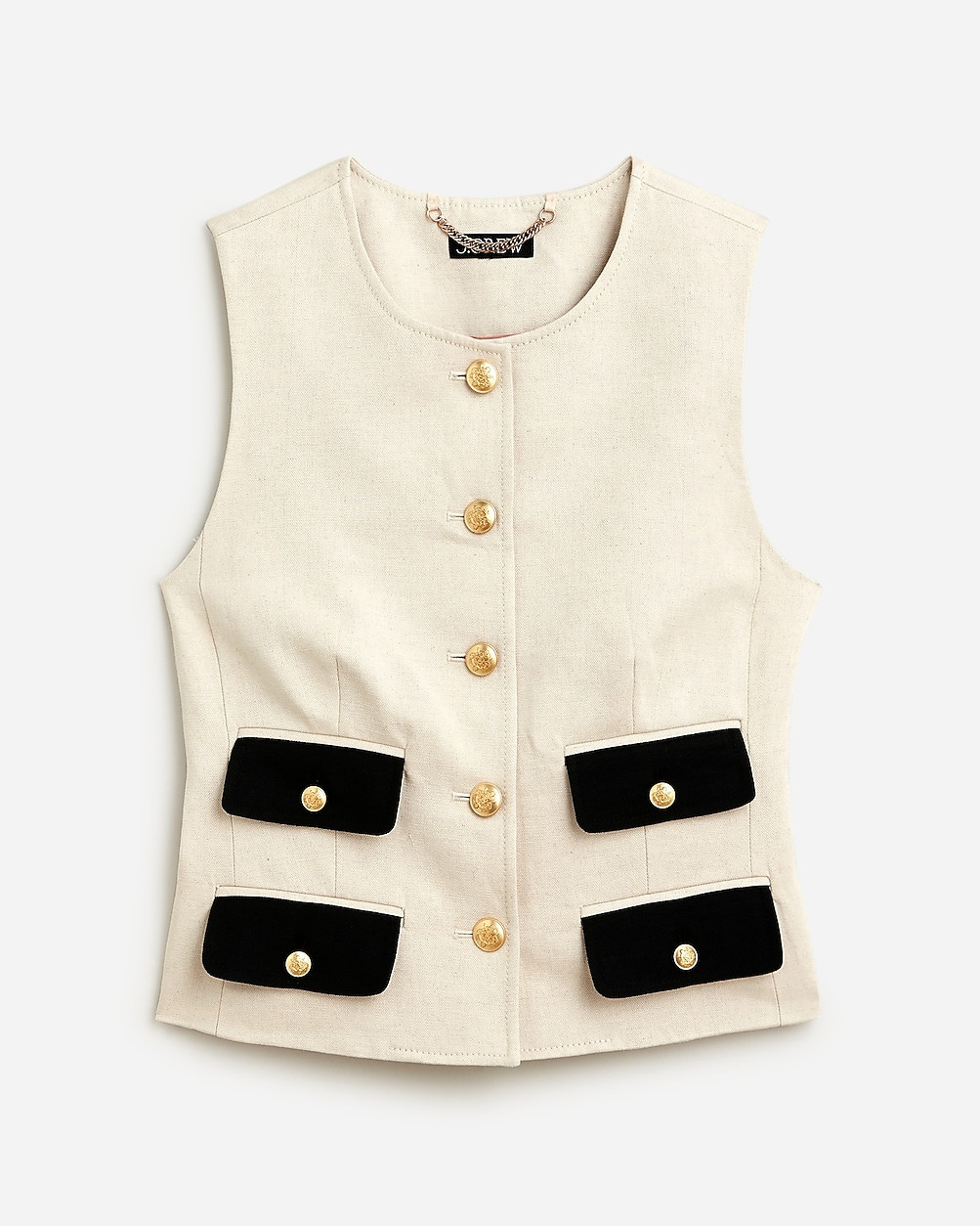 Contrast vest in textured linen blend | J. Crew US