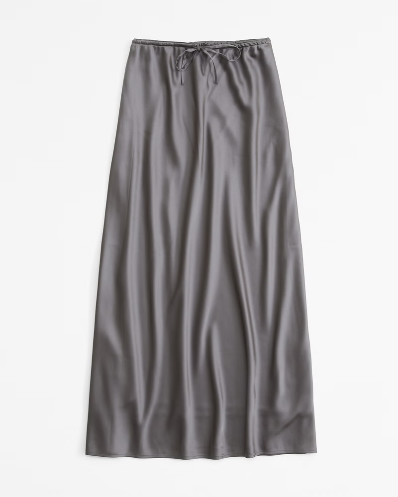 Mid Rise Satin Maxi Skirt | Abercrombie & Fitch (US)