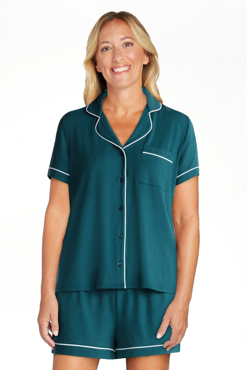 Joyspun Women's Dreamy Soft Collection Notch Collar Top and Shorts Pajama Set, 2-Piece, Sizes XS-... | Walmart (US)