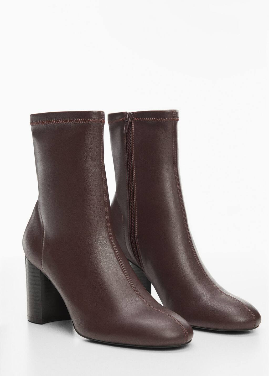 Round-toe heeled ankle boots -  Women | Mango USA | MANGO (US)