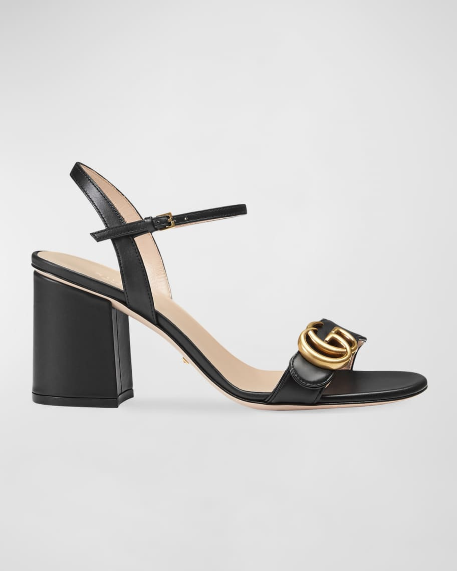 Marmont Leather GG Block-Heel Sandals | Neiman Marcus