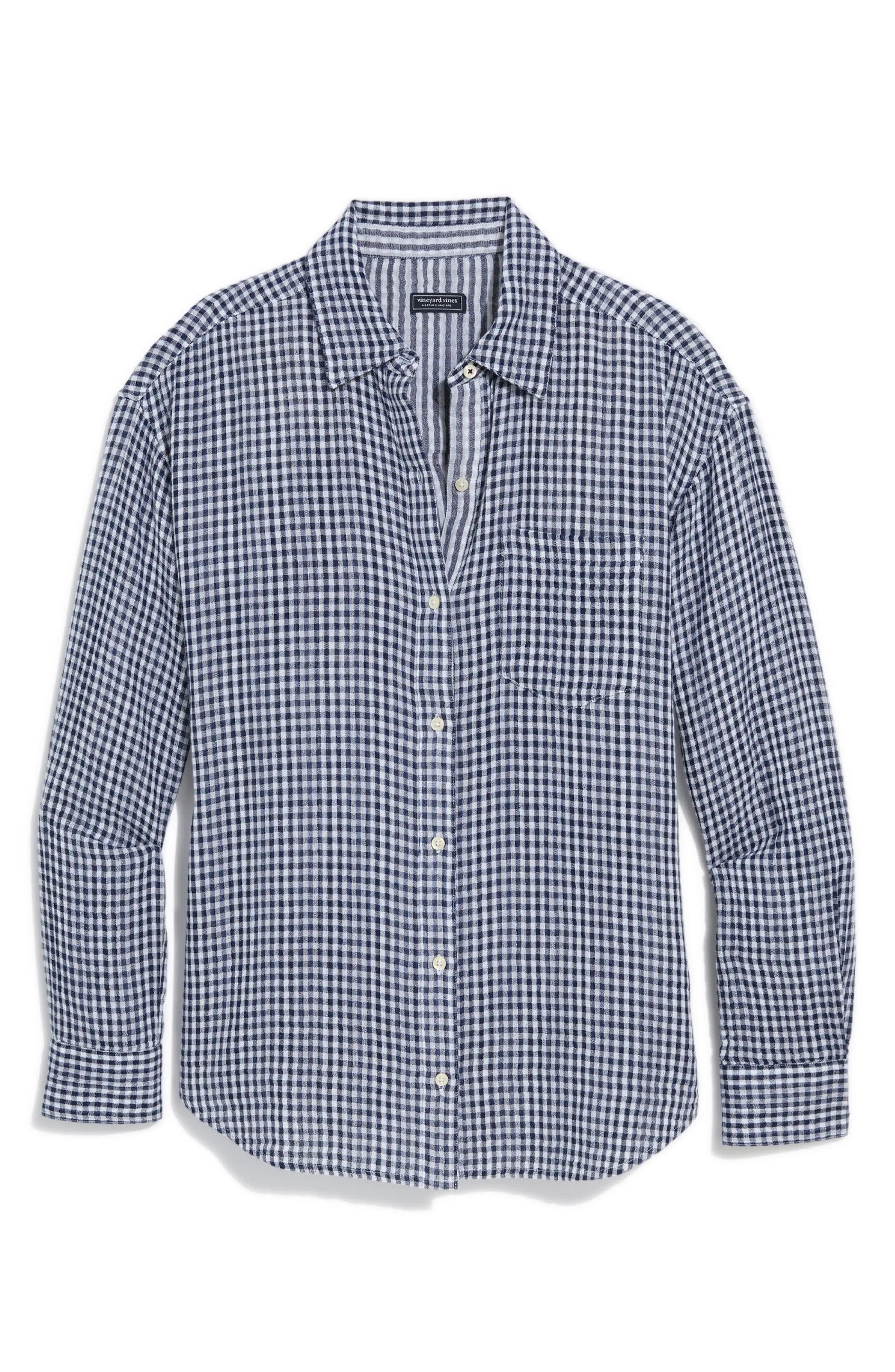 vineyard vines Birdie Gingham Cotton Button Down Shirt (Women) | Nordstrom | Nordstrom