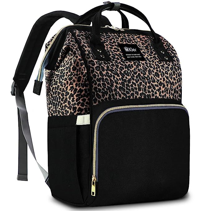 Diaper Bag Backpack, Diaper Bags for Baby Girl, Leopard Diaper Backpack Baby Bag | Amazon (US)