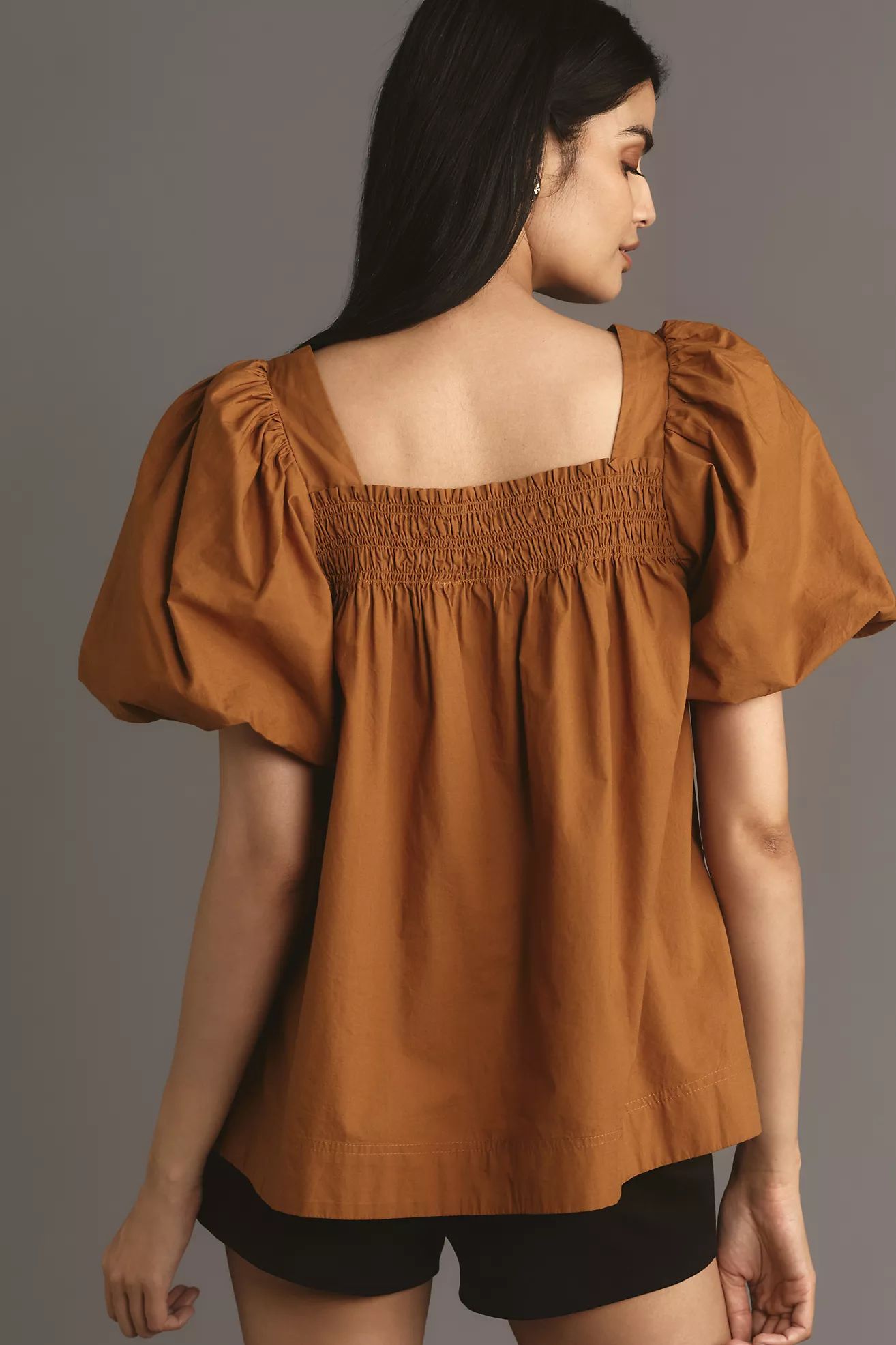 By Anthropologie Puff-Sleeve Smocked Blouse | Anthropologie (US)