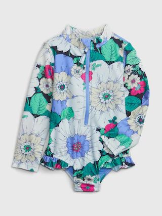 Toddler Recycled Floral Rash Guard Swim One-Piece | Gap (US)