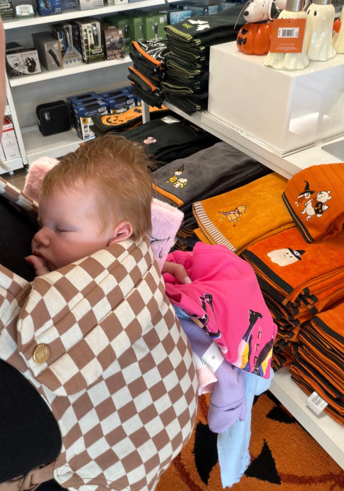 POV: baby falls asleep in the carrier so naturally you keep shopping 😂🛍️🤎

Found the CUTEST Halloween goodies while out today 🎃👻 I’m talking Snoopy, pumpkins, ghosts + all the cozy spooky-season things. Linking my favorite finds so you can shop them without wandering the aisles with a sleeping baby attached to you 😂🫶🏼

#LTKFamily #HalloweenFinds #HalloweenDecor #SnoopyHalloween #FallFinds #MomFinds #MomLife #SpookySeason #Halloween2026

#LTKHome #LTKSeasonal #LTKdayinmylife #LTKSeasonal #LTKSaleAlert
