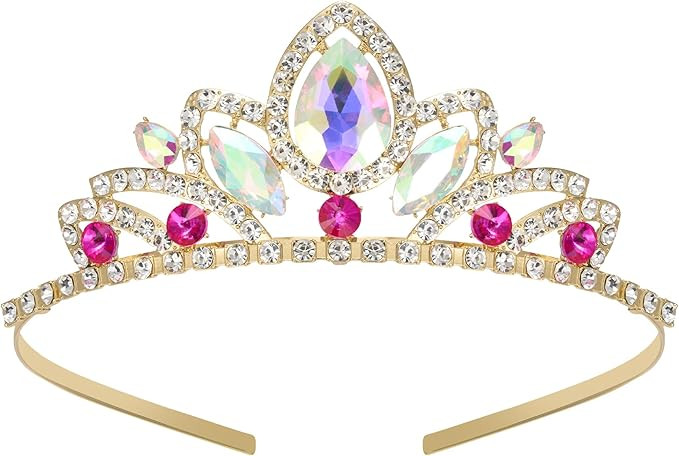 SWEETV Princess Tiara for Little Girls,Tiara Crown Headband Birthday Party Prom Costume Accessori... | Amazon (US)