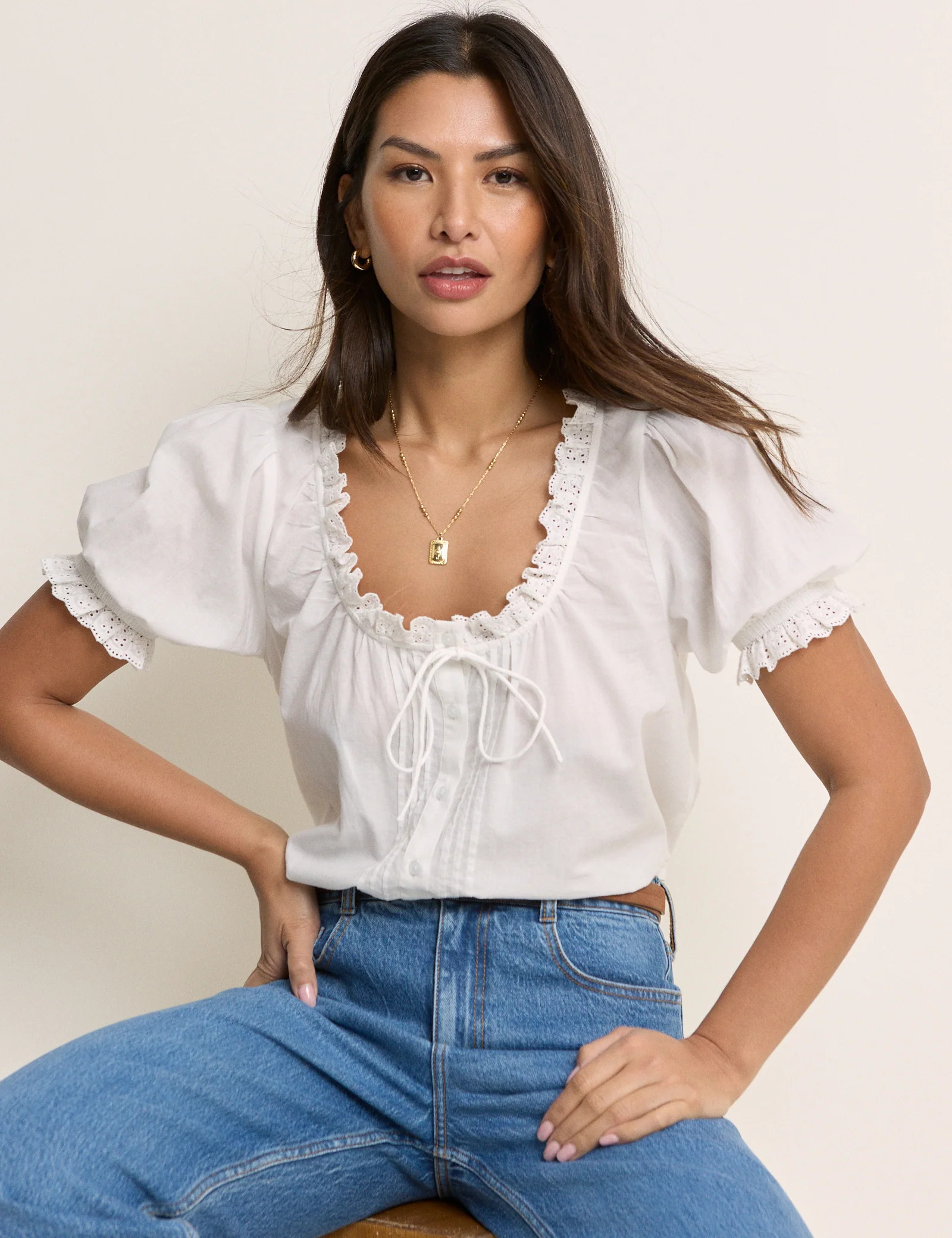 White Puff Sleeve Lumi Blouse | Nobody's Child