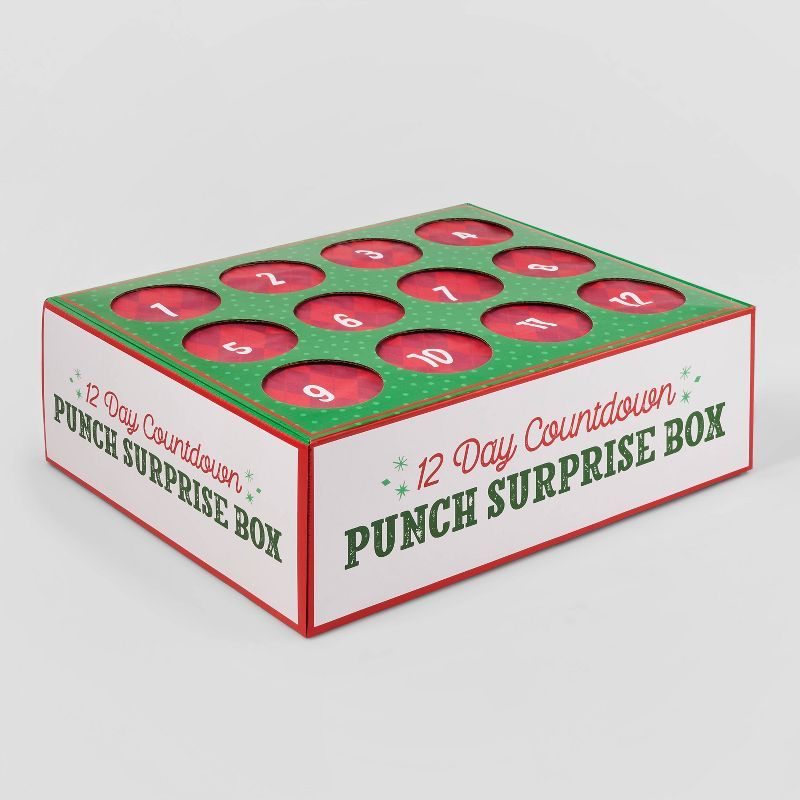 5" 12 Day Holiday Punch Countdown Box White/Green/Red - Wondershop™ | Target