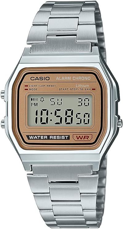 Casio Men's A158WEA-9CF Casual Classic Digital Bracelet Watch, Silver | Amazon (US)