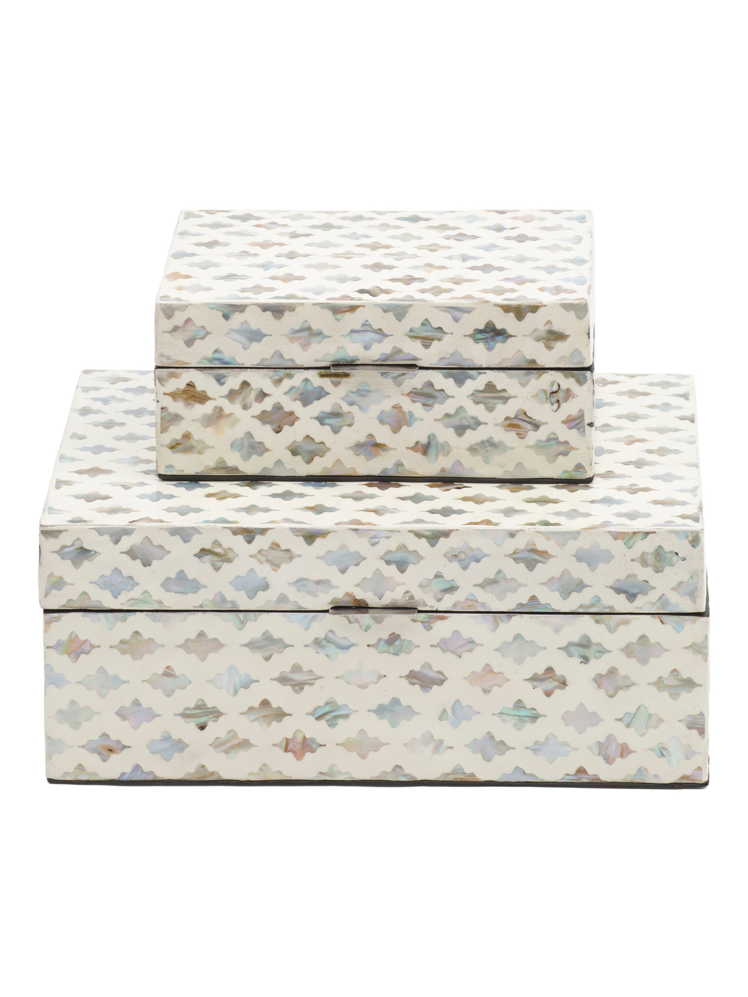 Set Of 2 Mother Of Pearl Boxes | Coastal | Marshalls | Marshalls