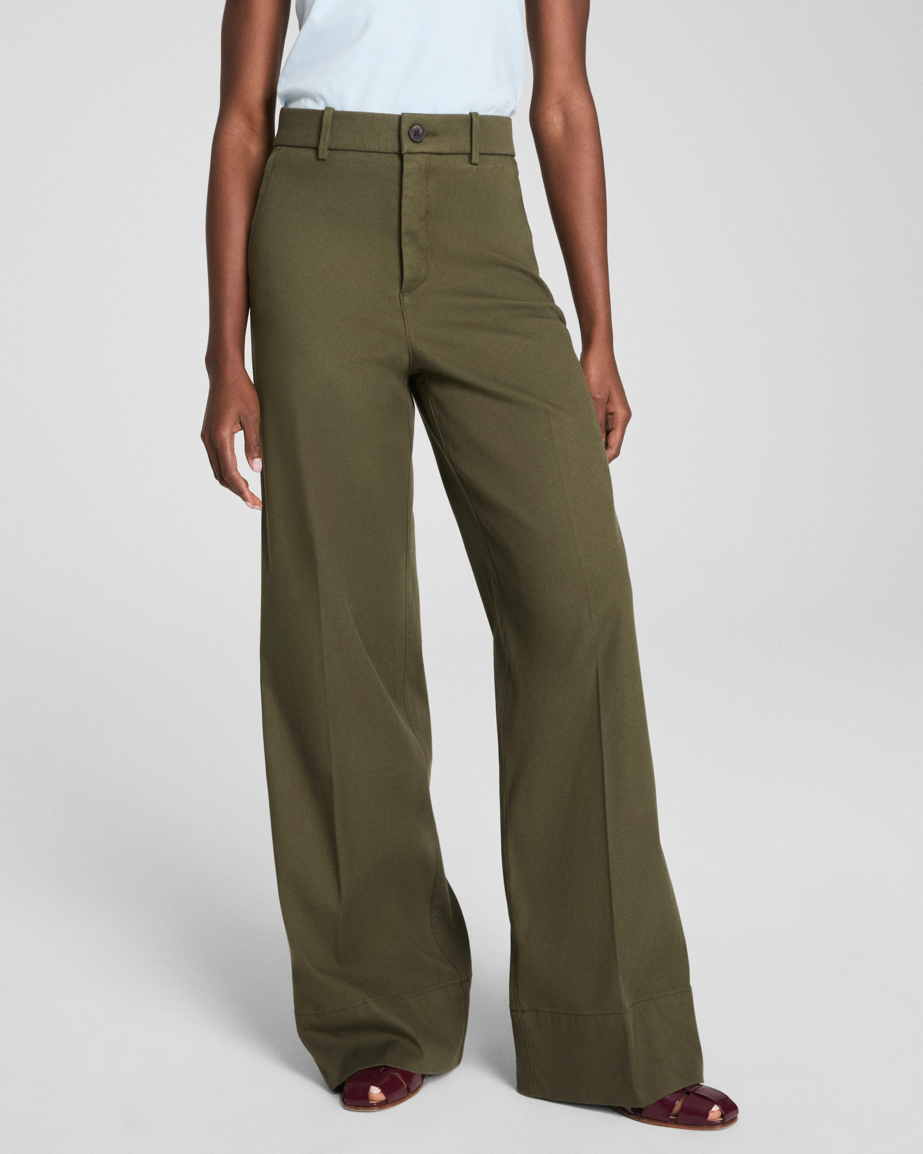 Stretch Twill Wide Leg Pant with Smoothing | SPANX | Spanx