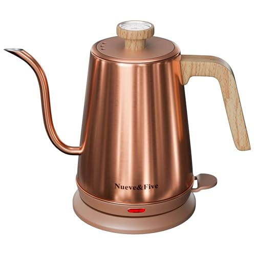 Nueve&Five Gooseneck Electric Kettle with Thermometer, Copper Tea Kettle with Auto Shut-Off,1000W Hot Water Kettle Electric of Stainless Steel,Electric Kettles for,Coffee & Tea | Amazon (US)