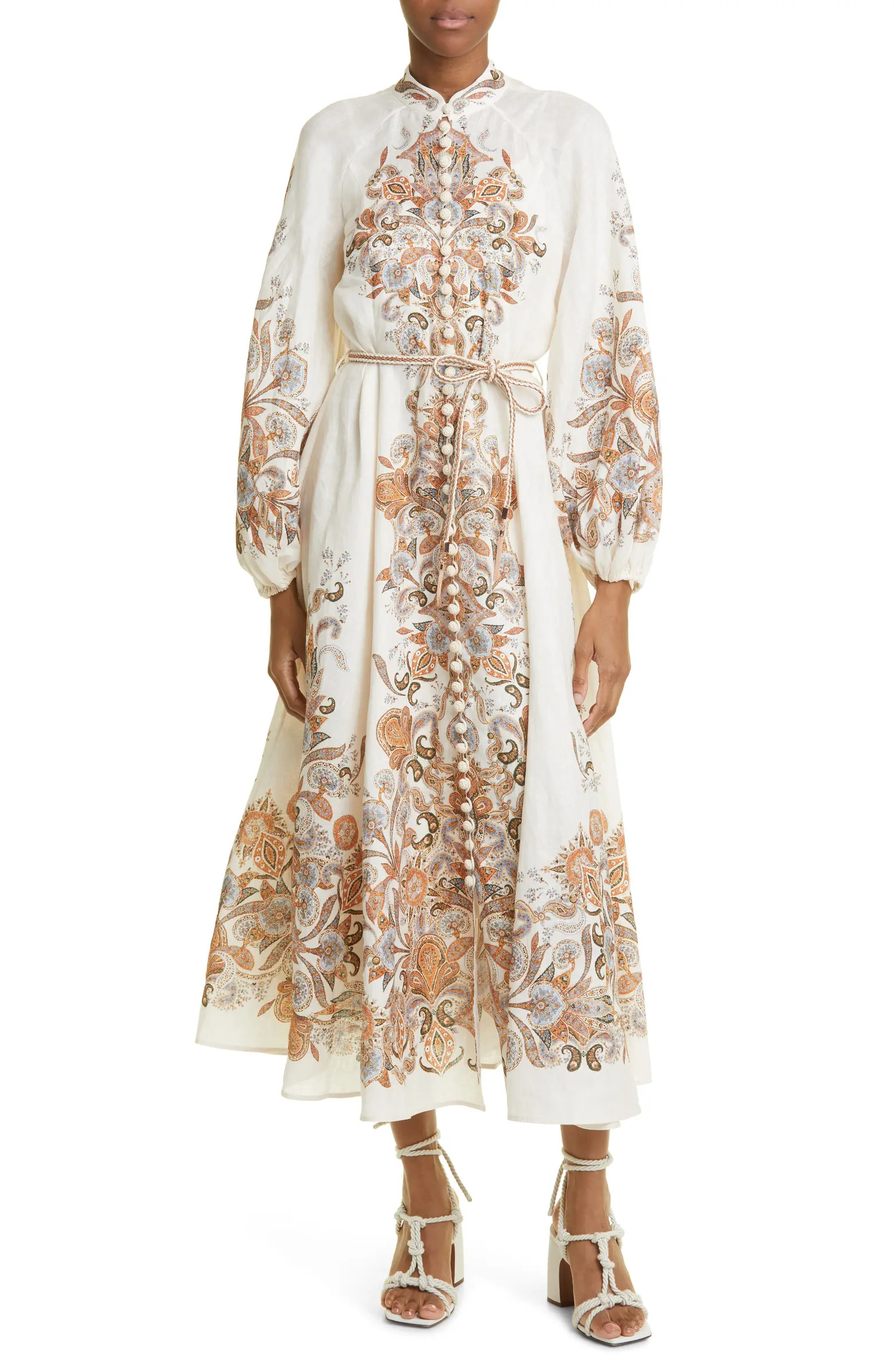 Devi Billow Long Sleeve Linen Dress | Nordstrom